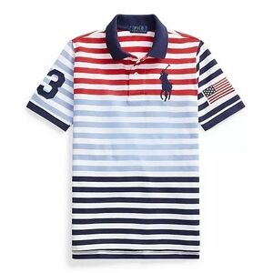 Polo by Ralph Lauren Red and White Striped Shirt